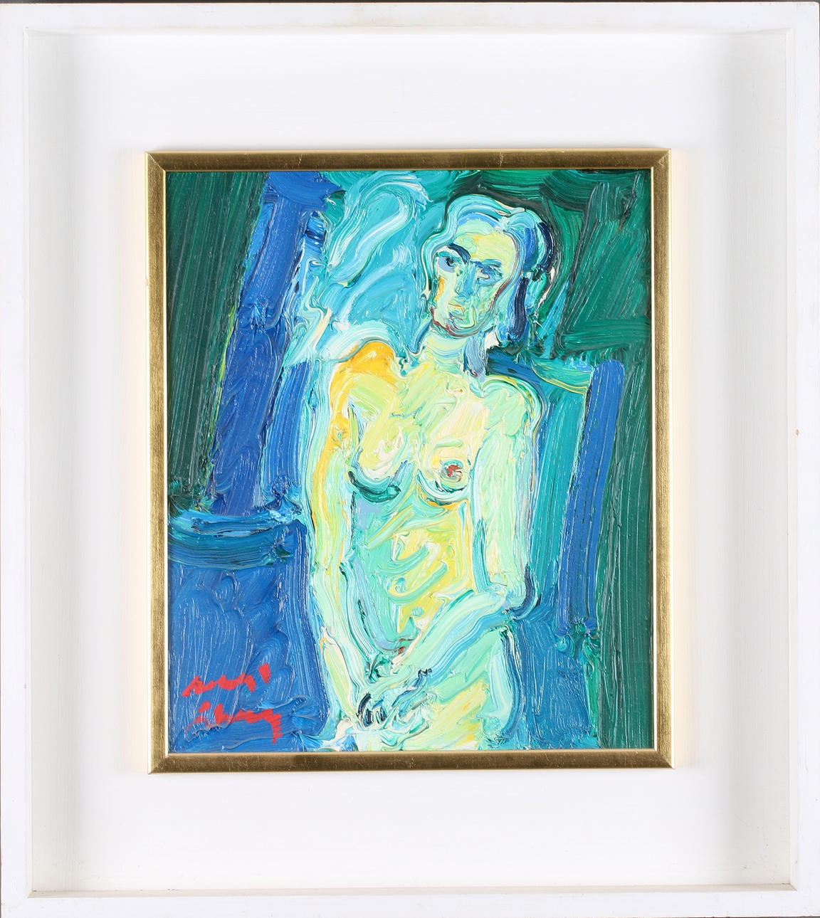 BENGT ÅBERG. "Modellen", olja på duk, signerad och daterad -72.