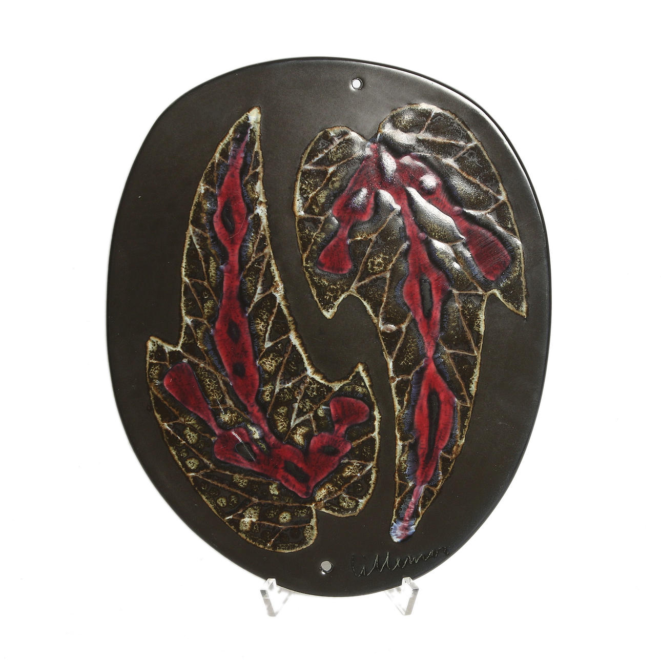 VÄGGPLAKETT, keramik, Lillemor Mannerheim, signerad, Gefle Porslinsfabrik, 1900-talets mitt.