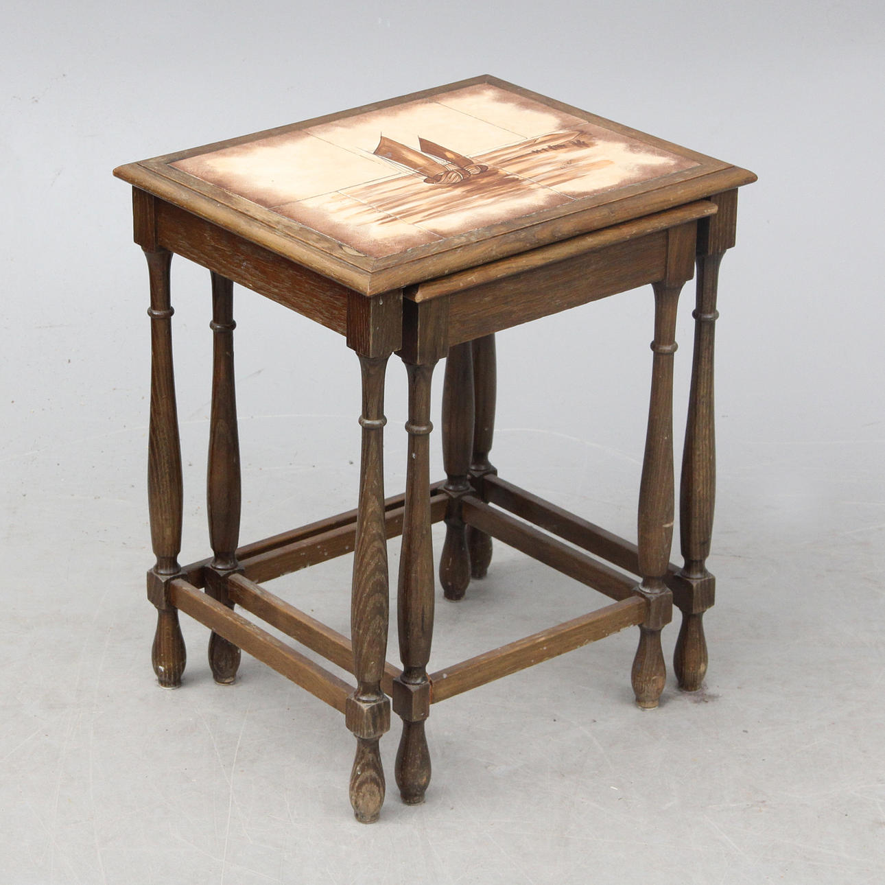 SET TABLE 2 pieces, tile/wood.