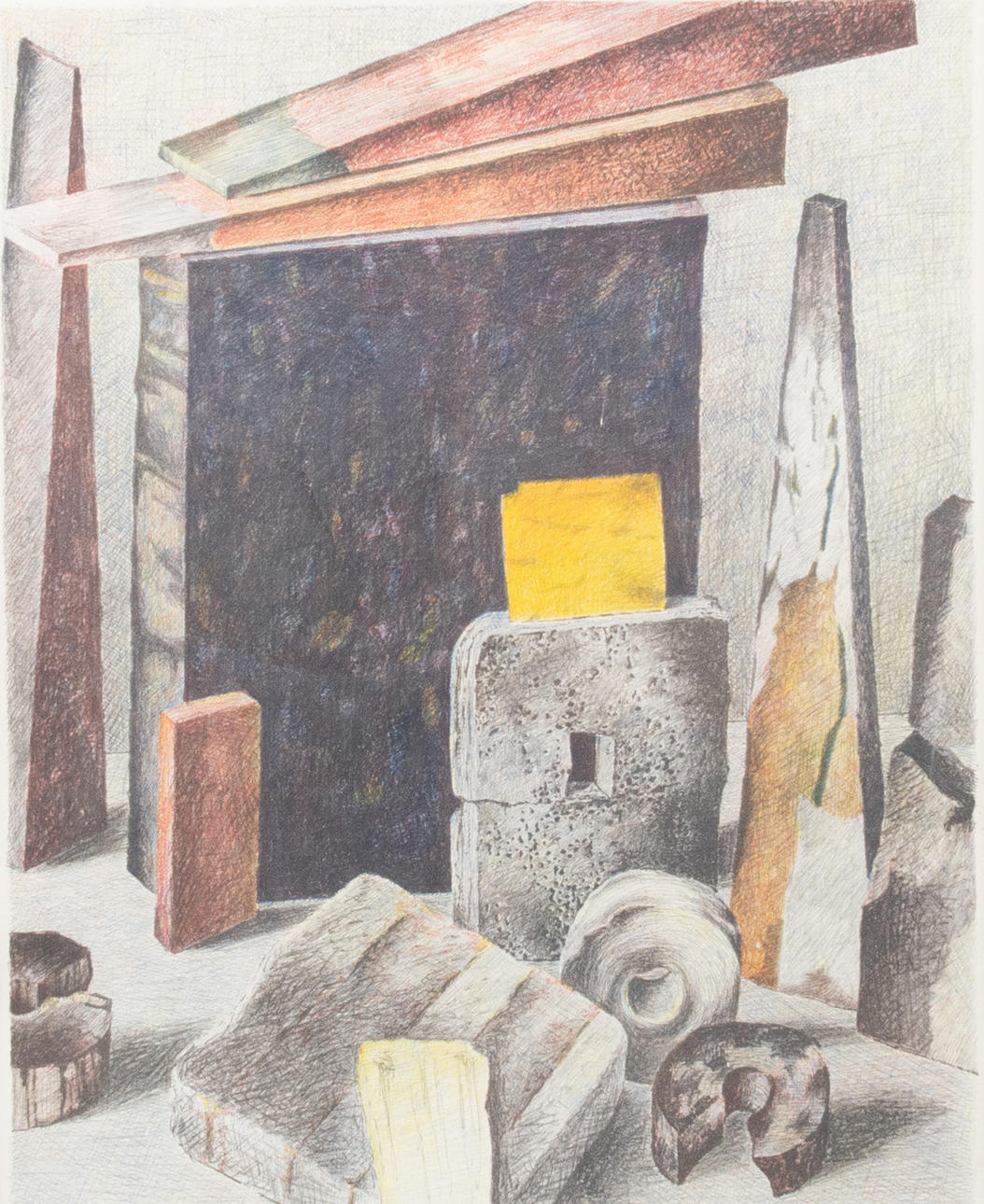 POUL WINTHER IN 1982. Lithograph Signed. Denmark, 1982.