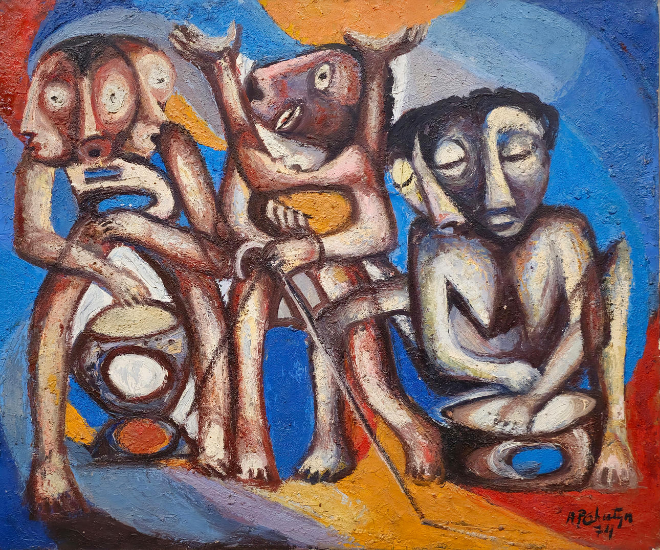 MULTIPLE PORTRAIT. OIL ON CANVAS. SIGNED 1974.