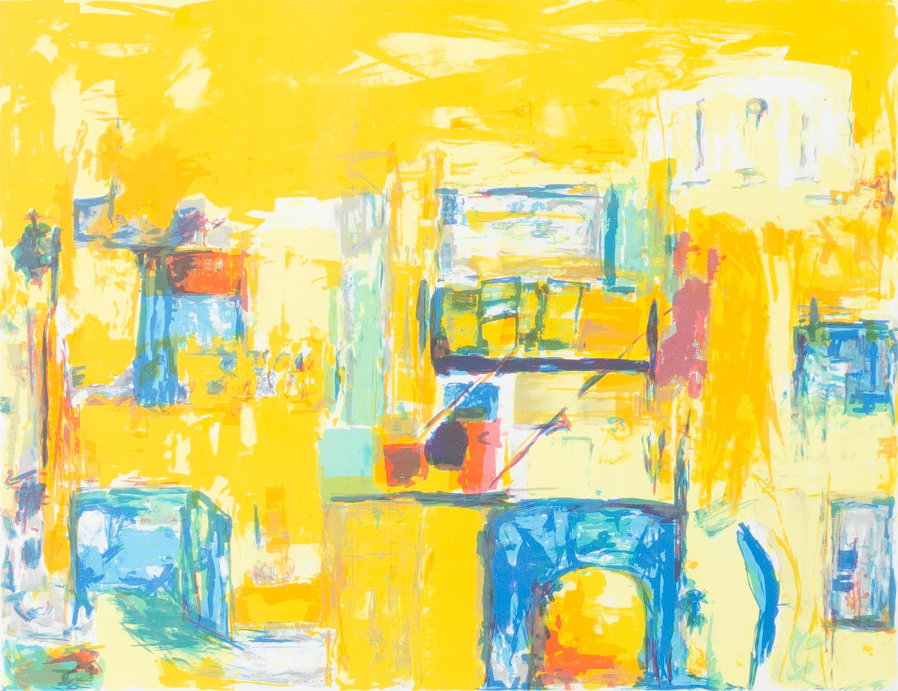 LISE BLAABJERG. “Provençal city”. Signed and dated 2000.