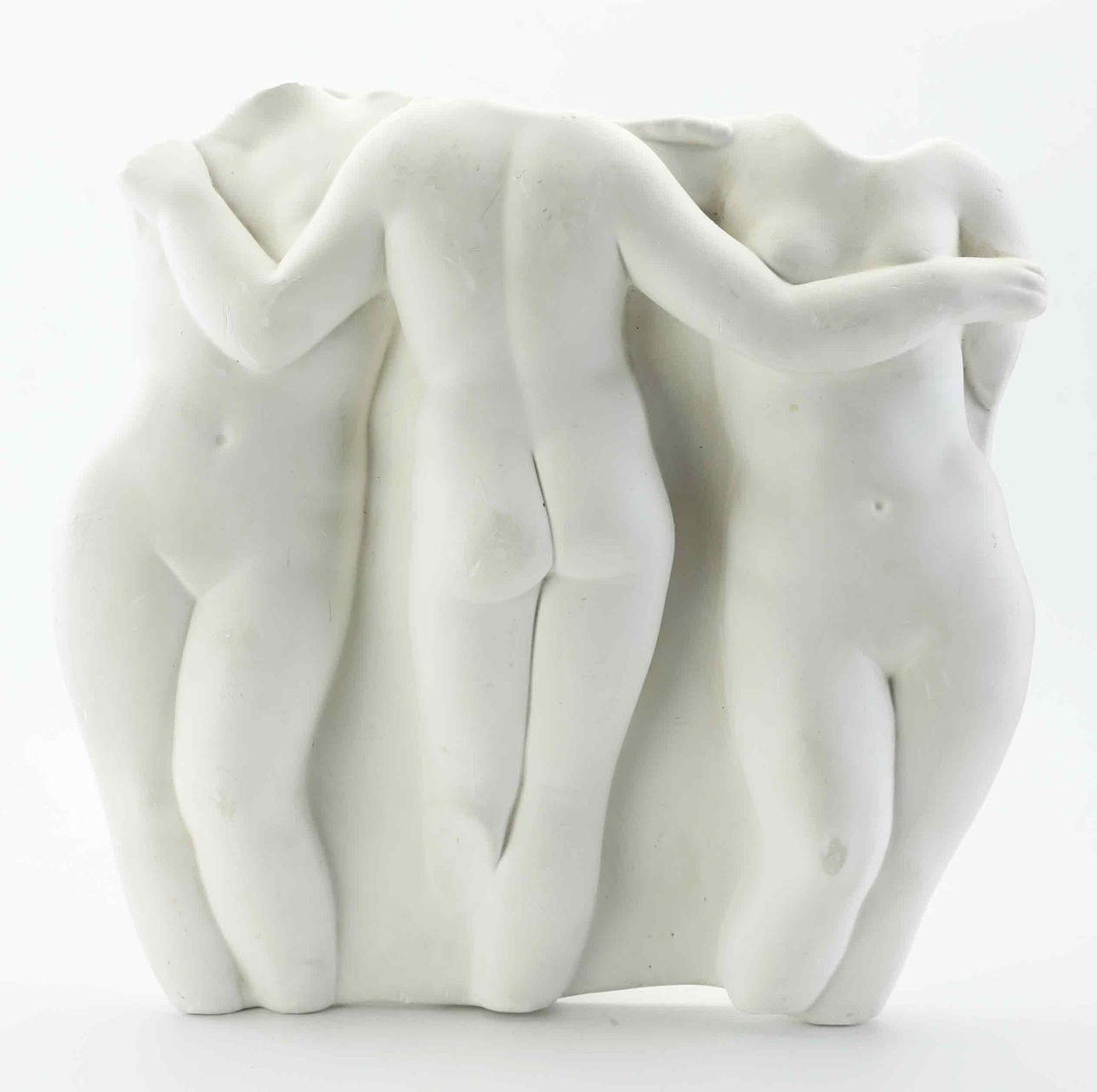 UNKNOWN ARTIST. Wall relief “The Three Graces”, plaster.