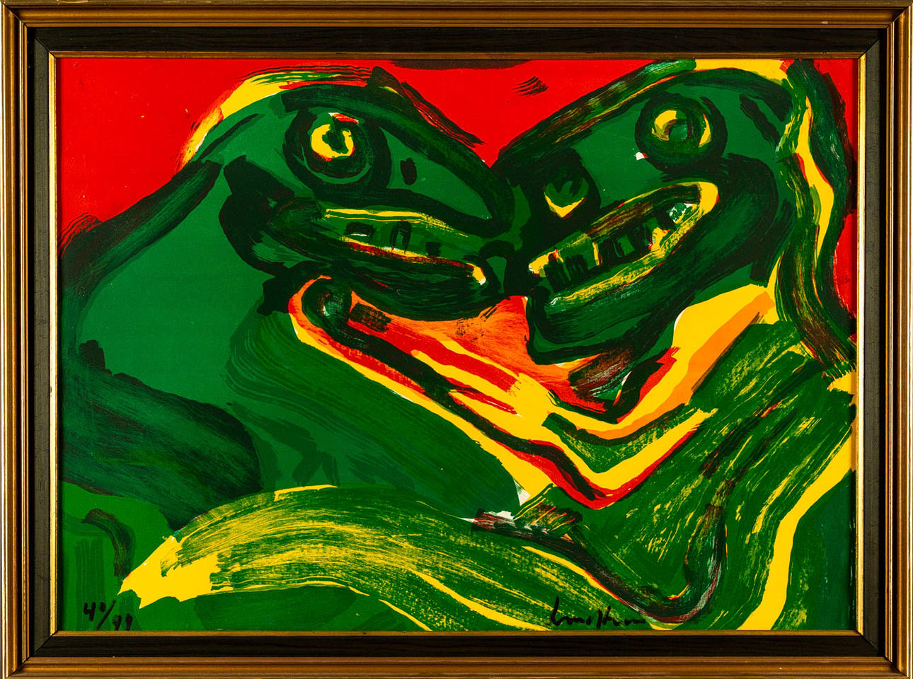 BENGT LINDSTRÖM. Lithograph in colours, Composition, Signed & numbered 44/99.