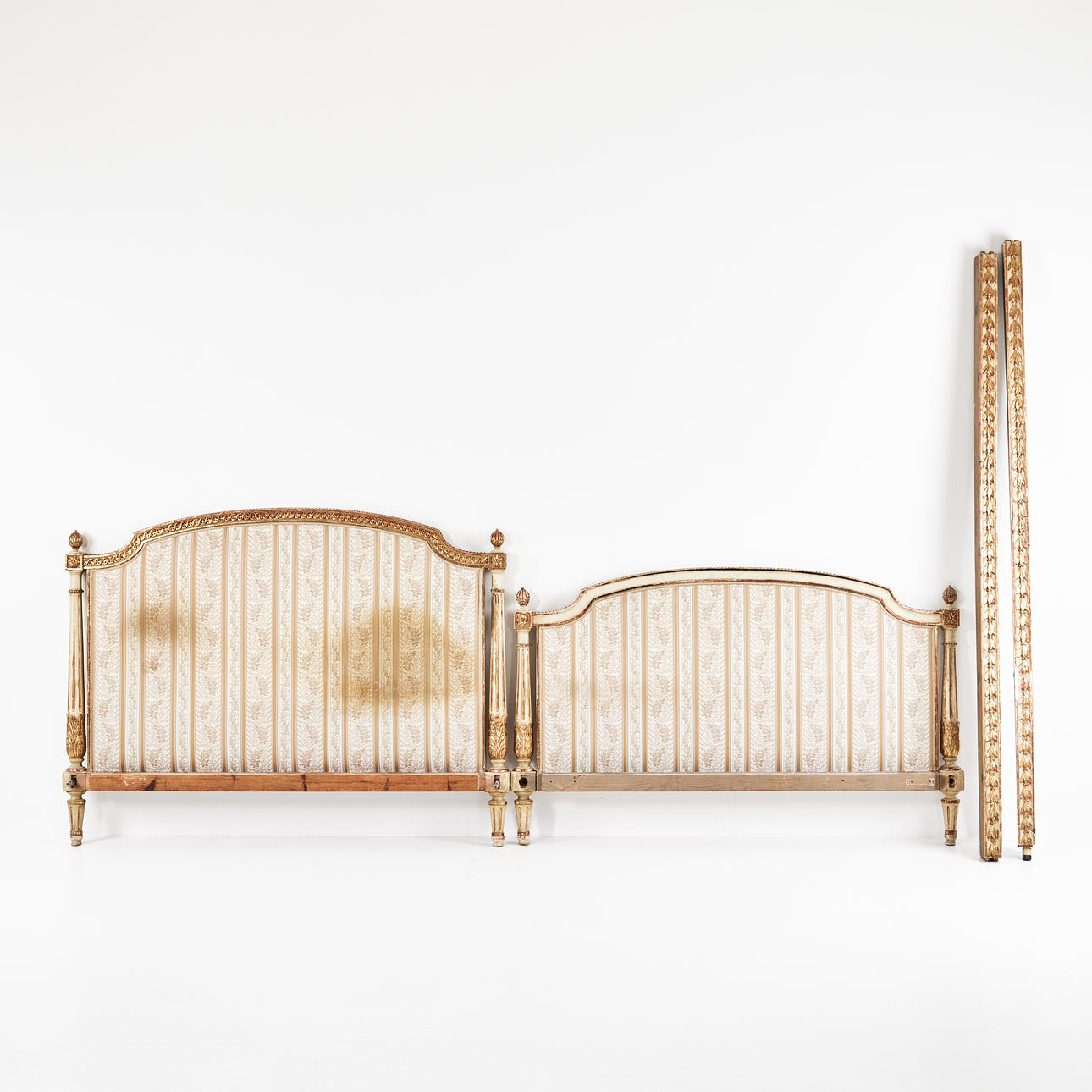 BED FRAME, Gustavian style, bronzed and gilded decor.