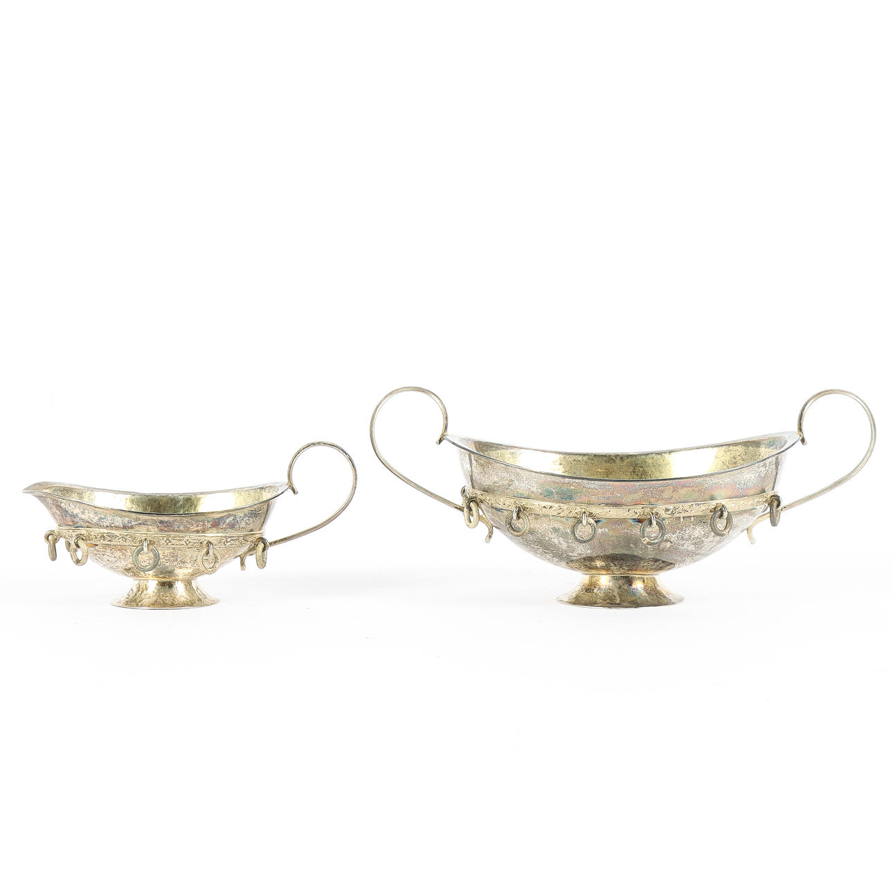 SOCKERSKÅL OCH GRÄDDKANNA silver.