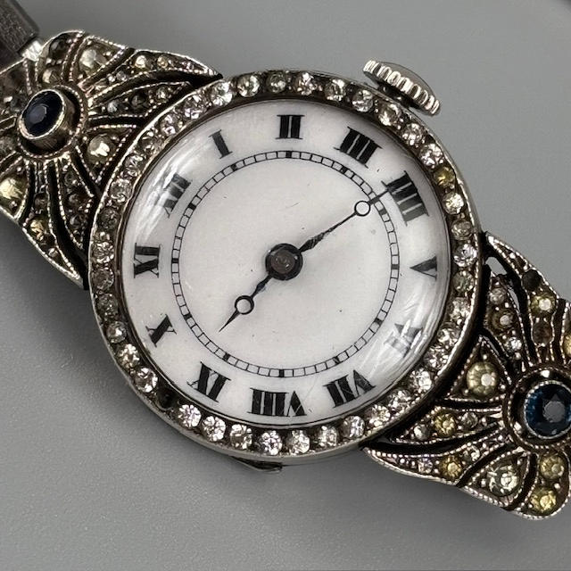 ART DECO SILVER WATCH.
