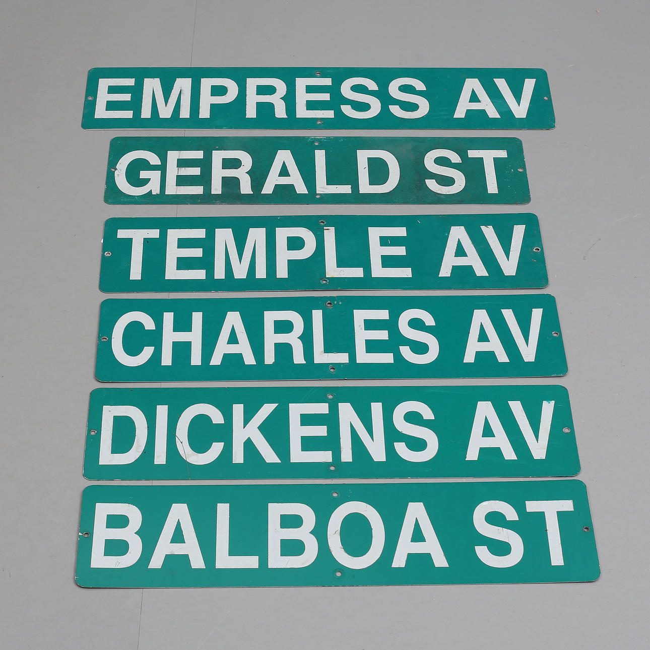 VÄGSKYLTAR, 6 st metall, USA.