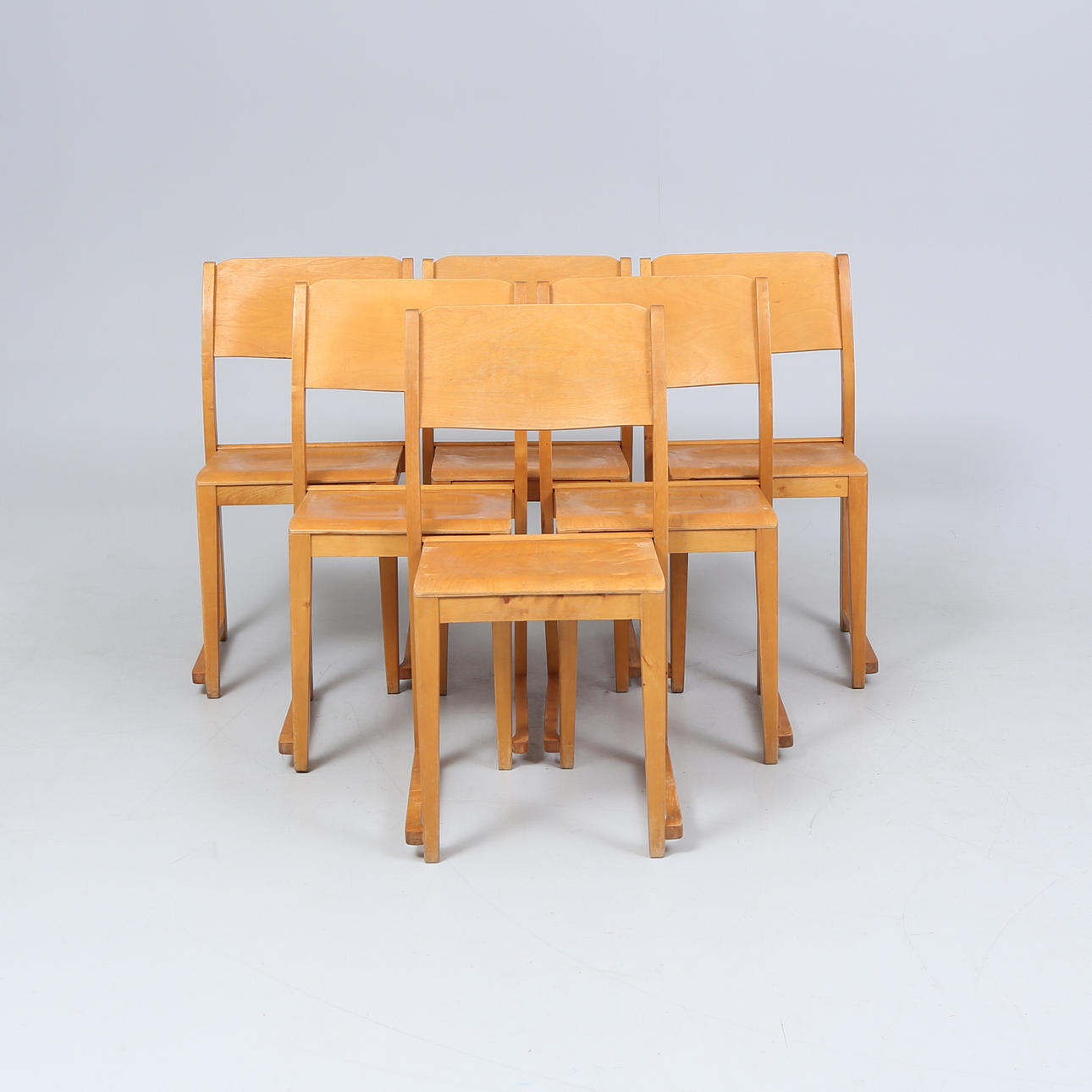 STOLAR, 6 st, Orkestermodell, stapelbara, 1900-tal.