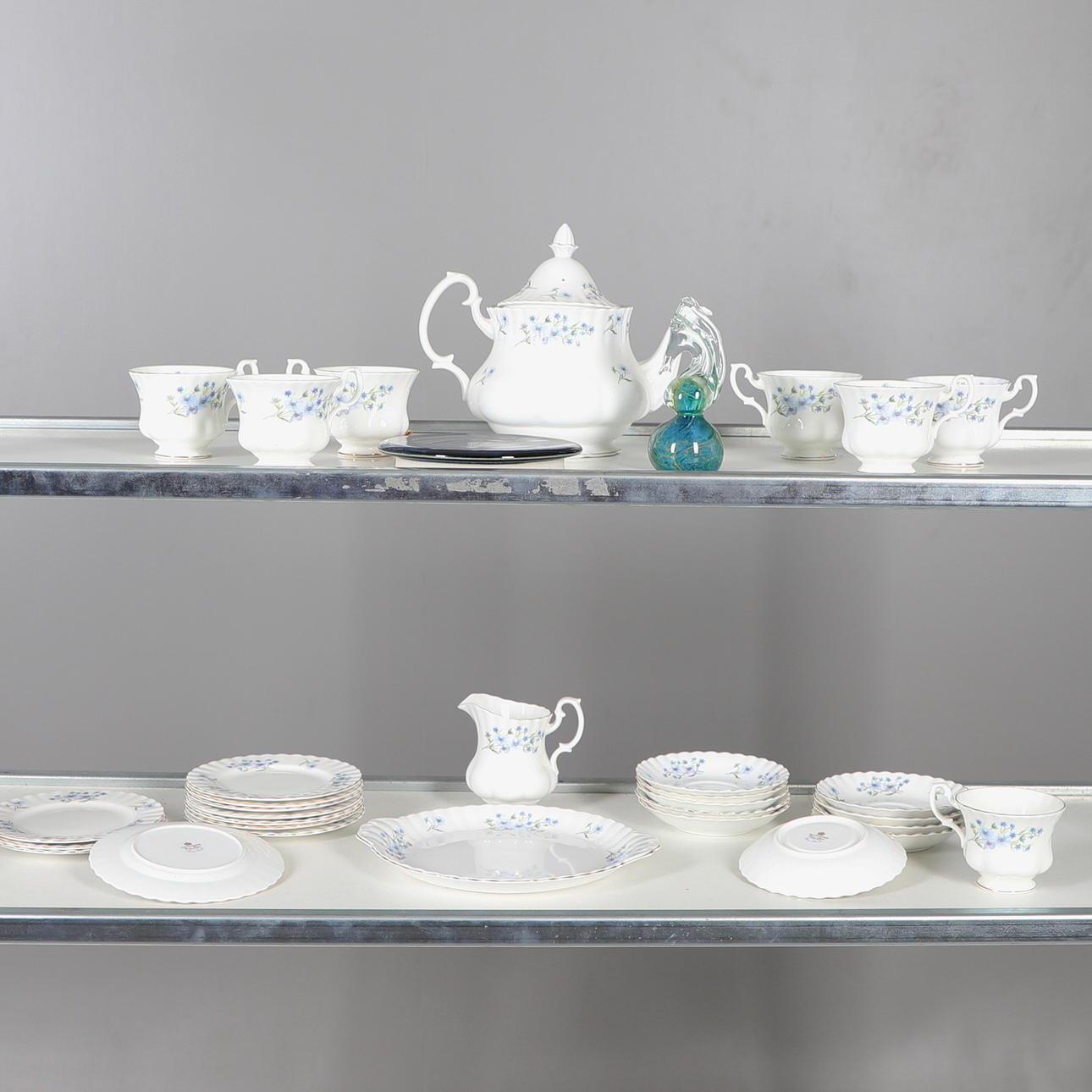 A RICHMOND CHINA 'BLUE ROCK' PART TEA SET.