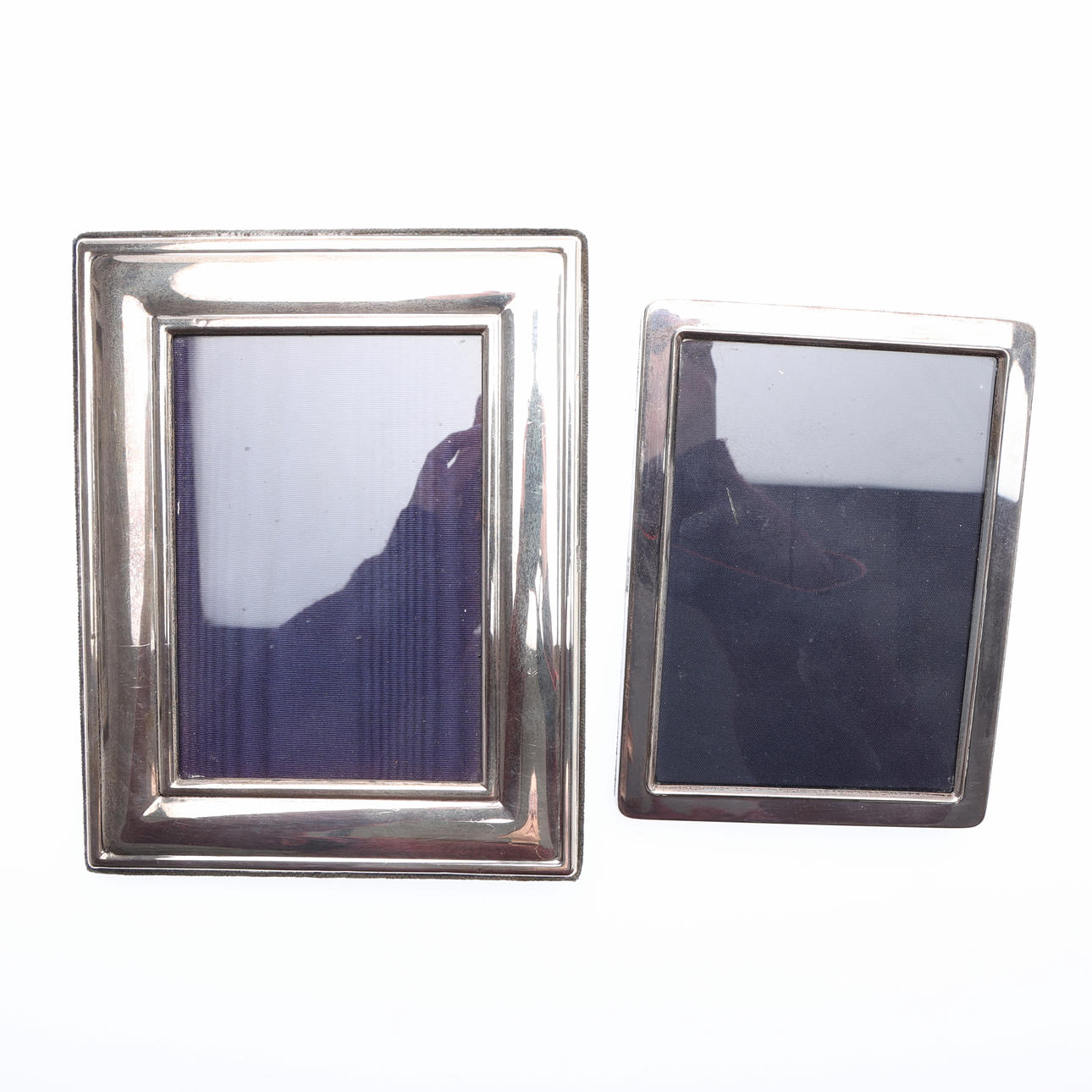 TWO SILVER PHOTOGRAPH FRAMES.