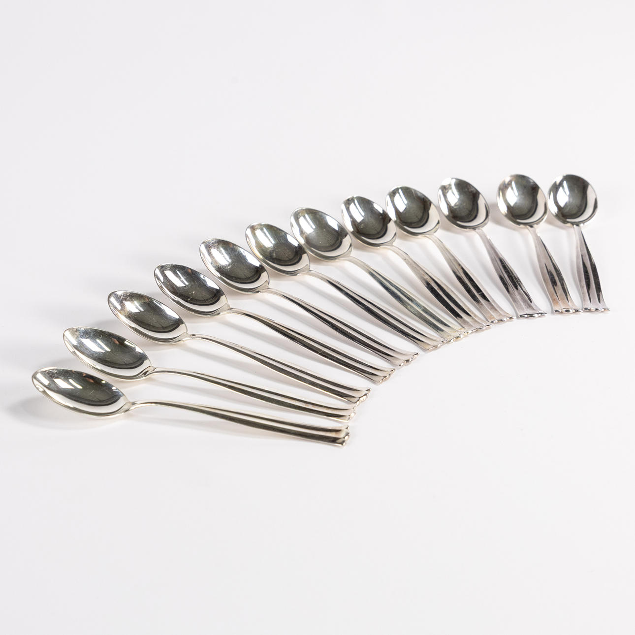 COFFEE SPOONS, 12 pcs, silver, "Birgitta".