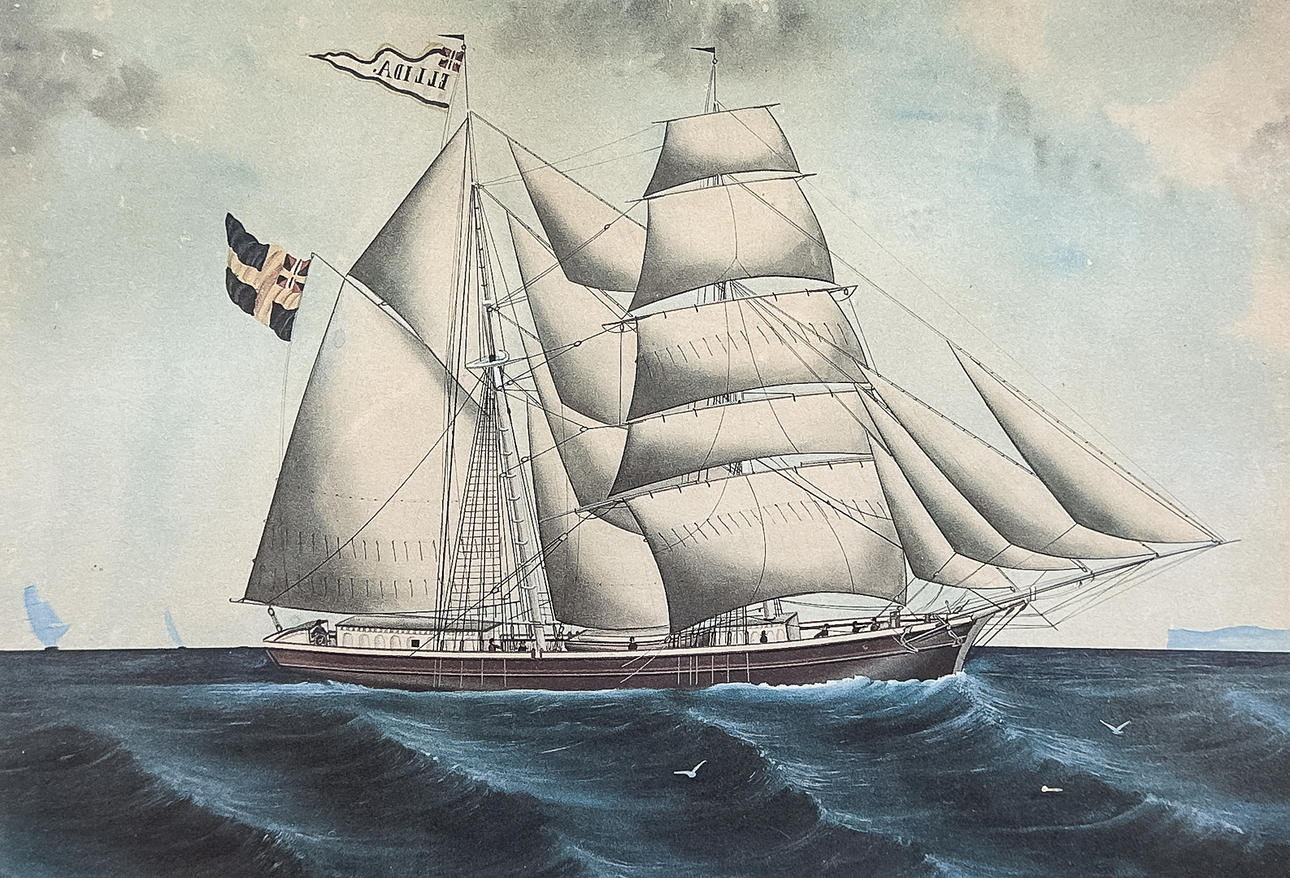 TRYCK, "Skonerten Ellida", 1900-tal.