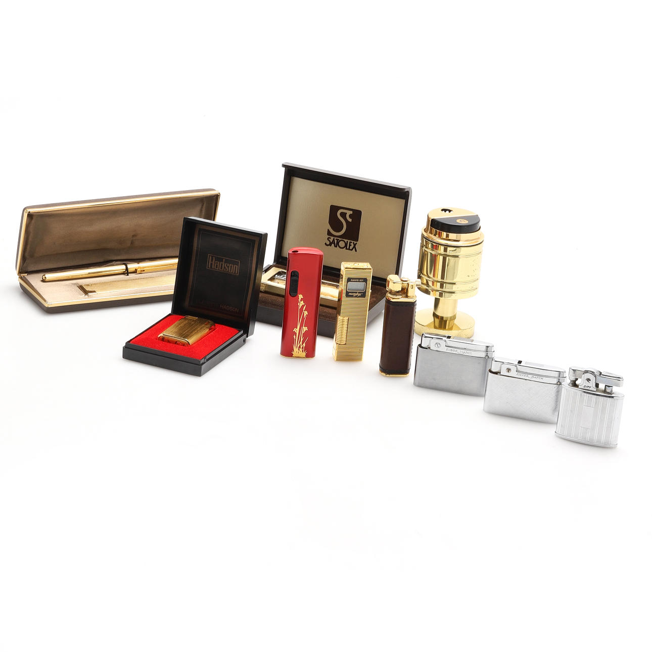 COLLECTION LIGHTERS, 10 pcs, different models, including Hadson and Satolex Calculighter.