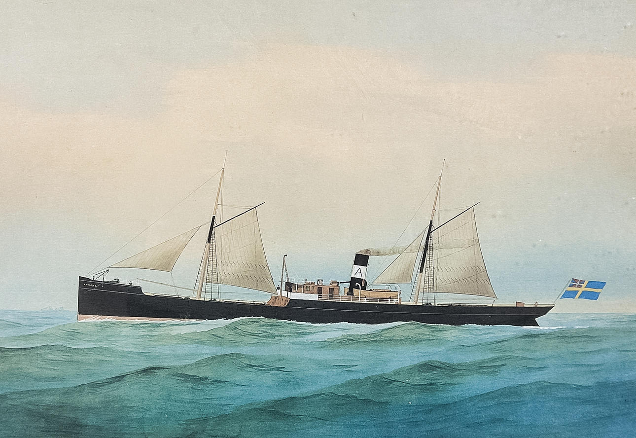 TRYCK, "Ångskonerten Annona". 1900-tal.