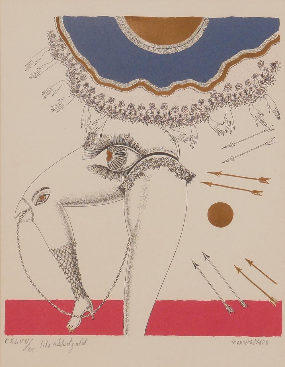 MAX WALTER SVANBERG. Lithograph in colours, signed.