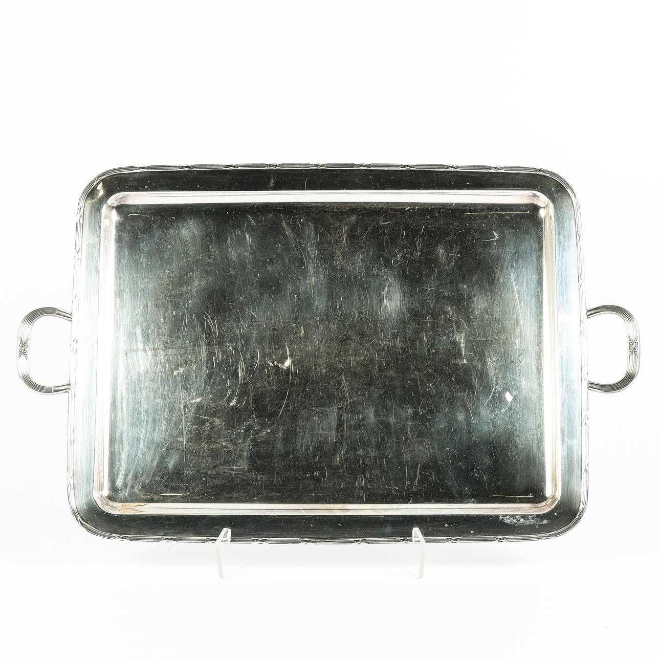 A tray, nickel silver, 20th century.