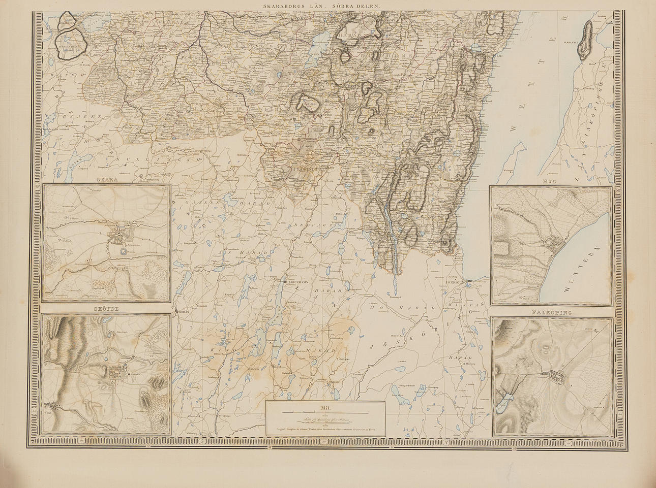 MAP, “Skaraborgs Län, Södra del”, ca 1850.