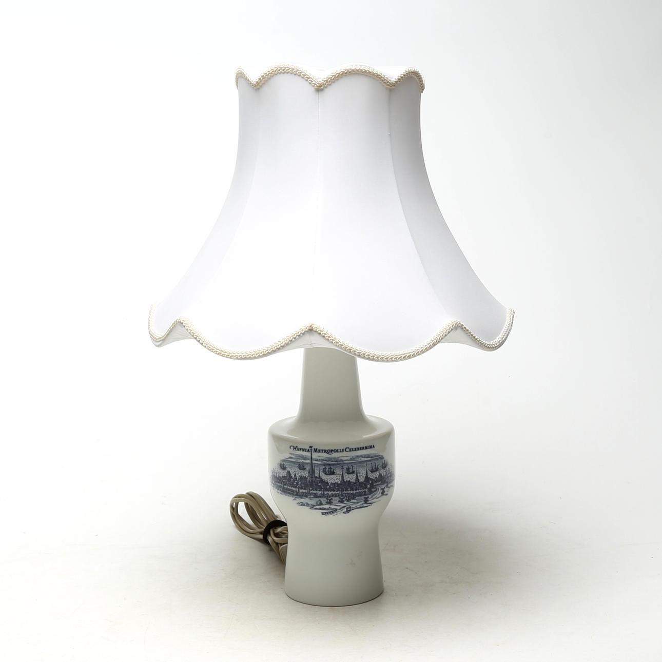 A table lamp, porcelain, Royal Danish.
