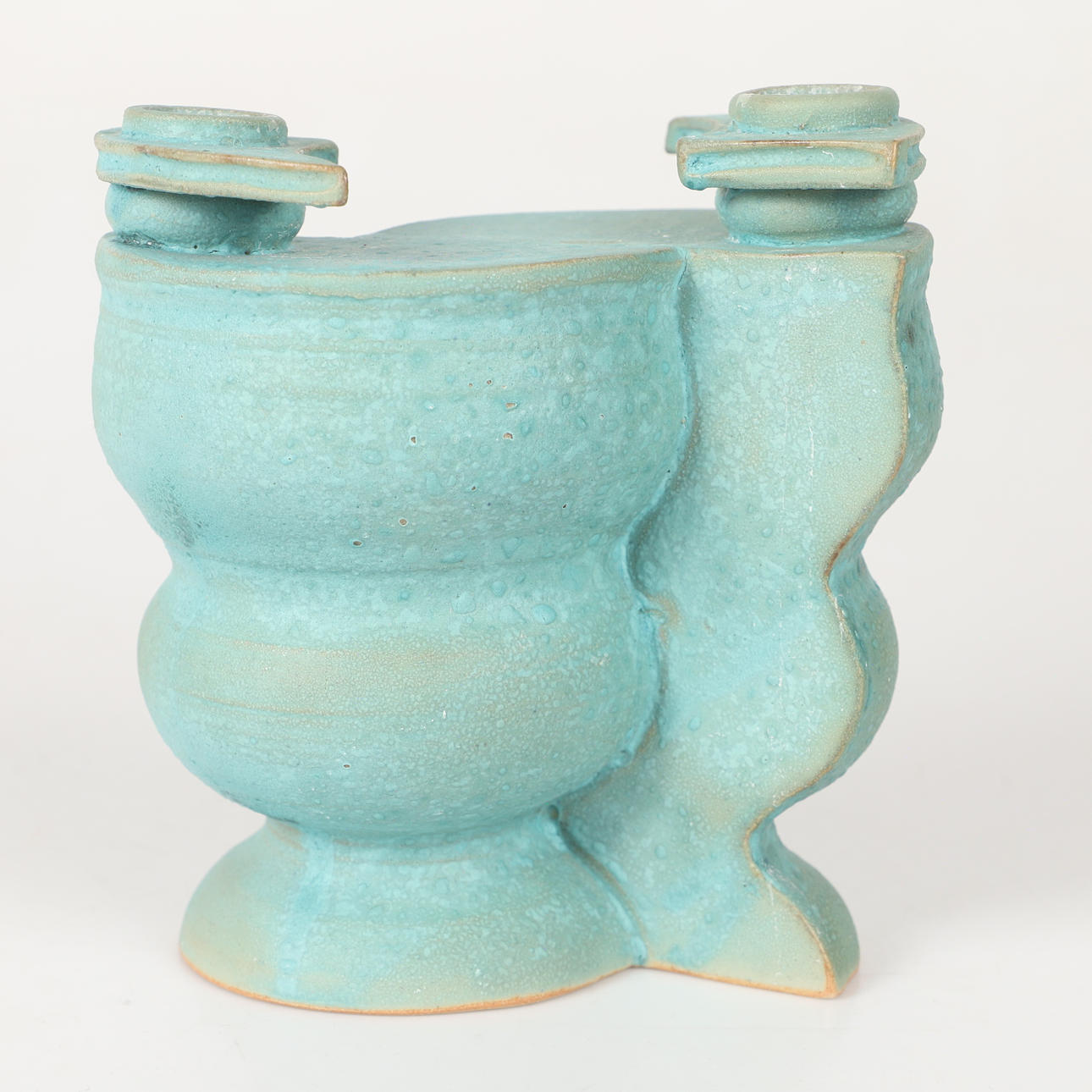 CANDLESTICK, ceramic, signed “SA-MAS”.