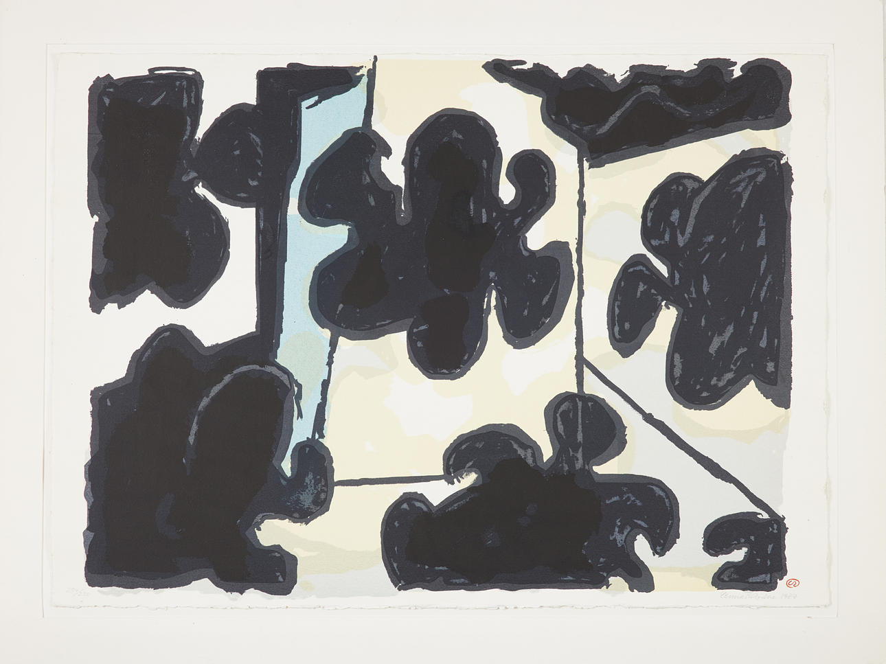 LENNART RODHE. Composition, lithograph, signed and dated 1987, numbered 207/250.