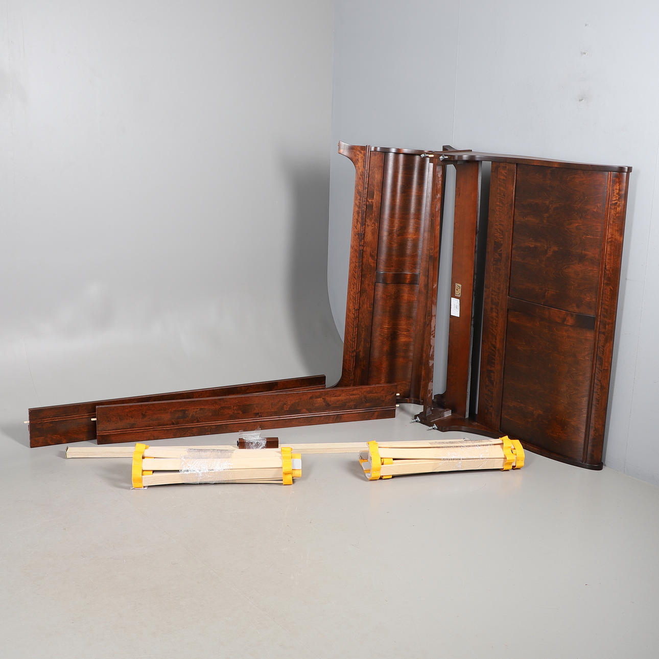 A LAURA ASHLEY SLEIGH BED FRAME.