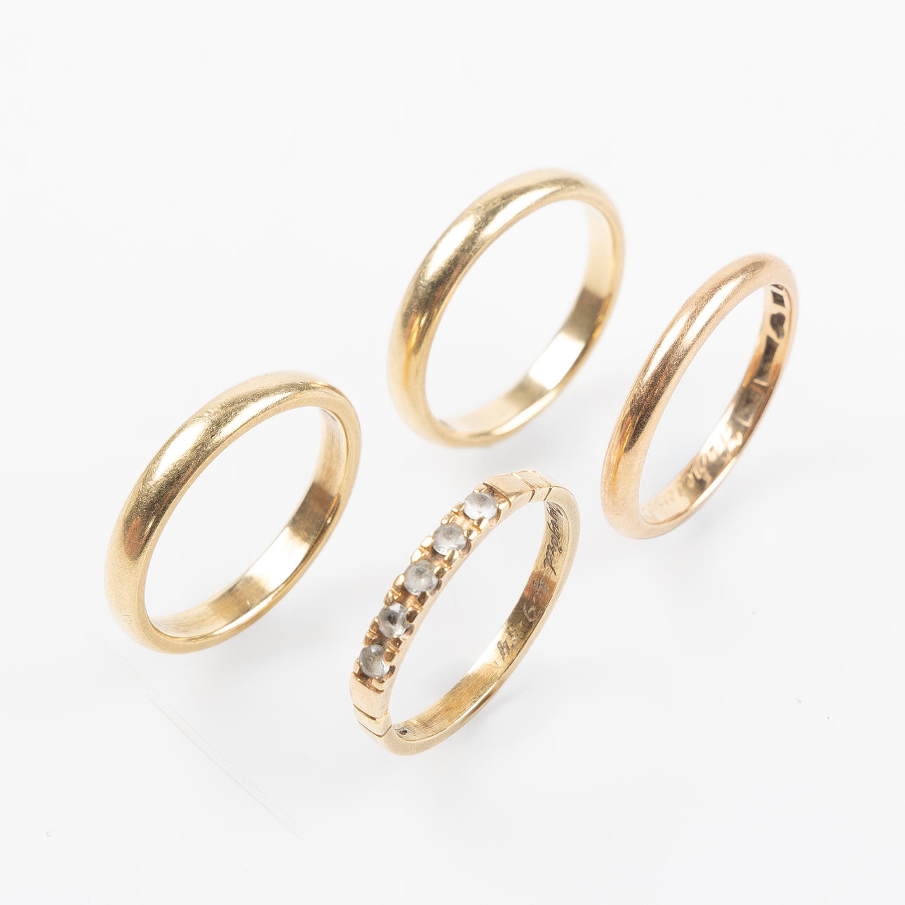 RINGS, 4 pcs. 18K gold.