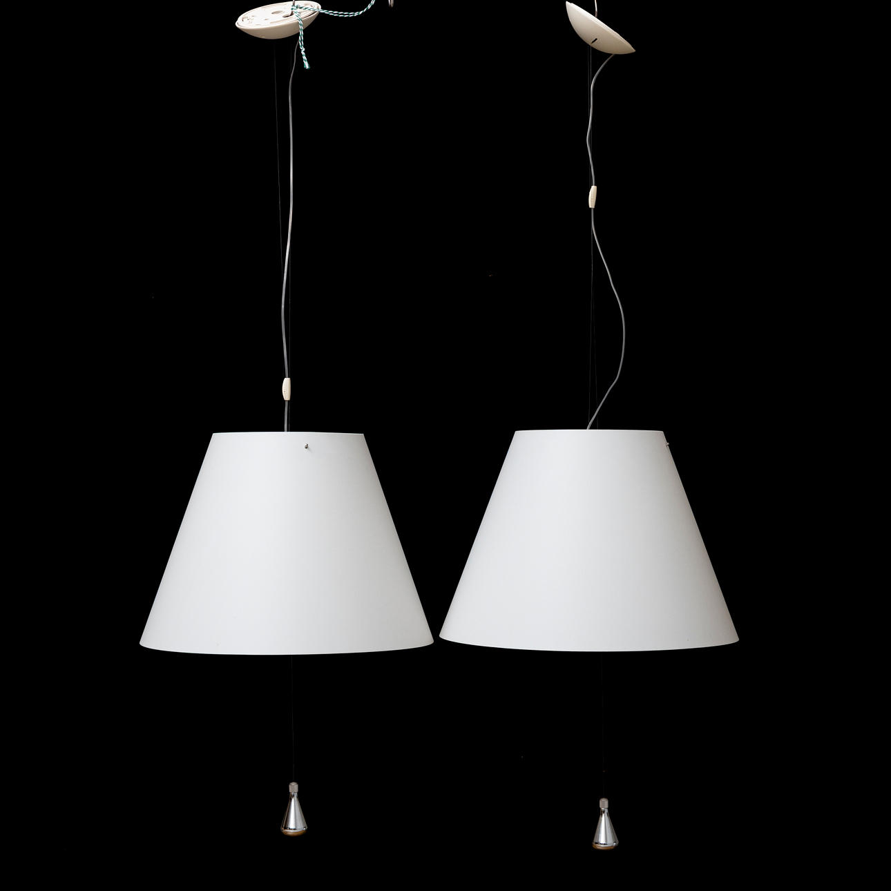 A pair of 'Costanza' ceiling lamps by Paolo Rizzatto, Luceplan, Italy ...