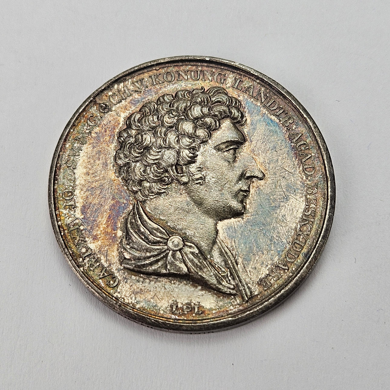 A silver medal, Carl XIV Johan.