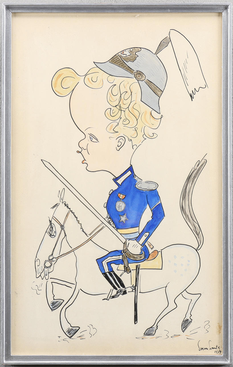 UNIDENTIFIED ARTIST drawing, signed 1935.