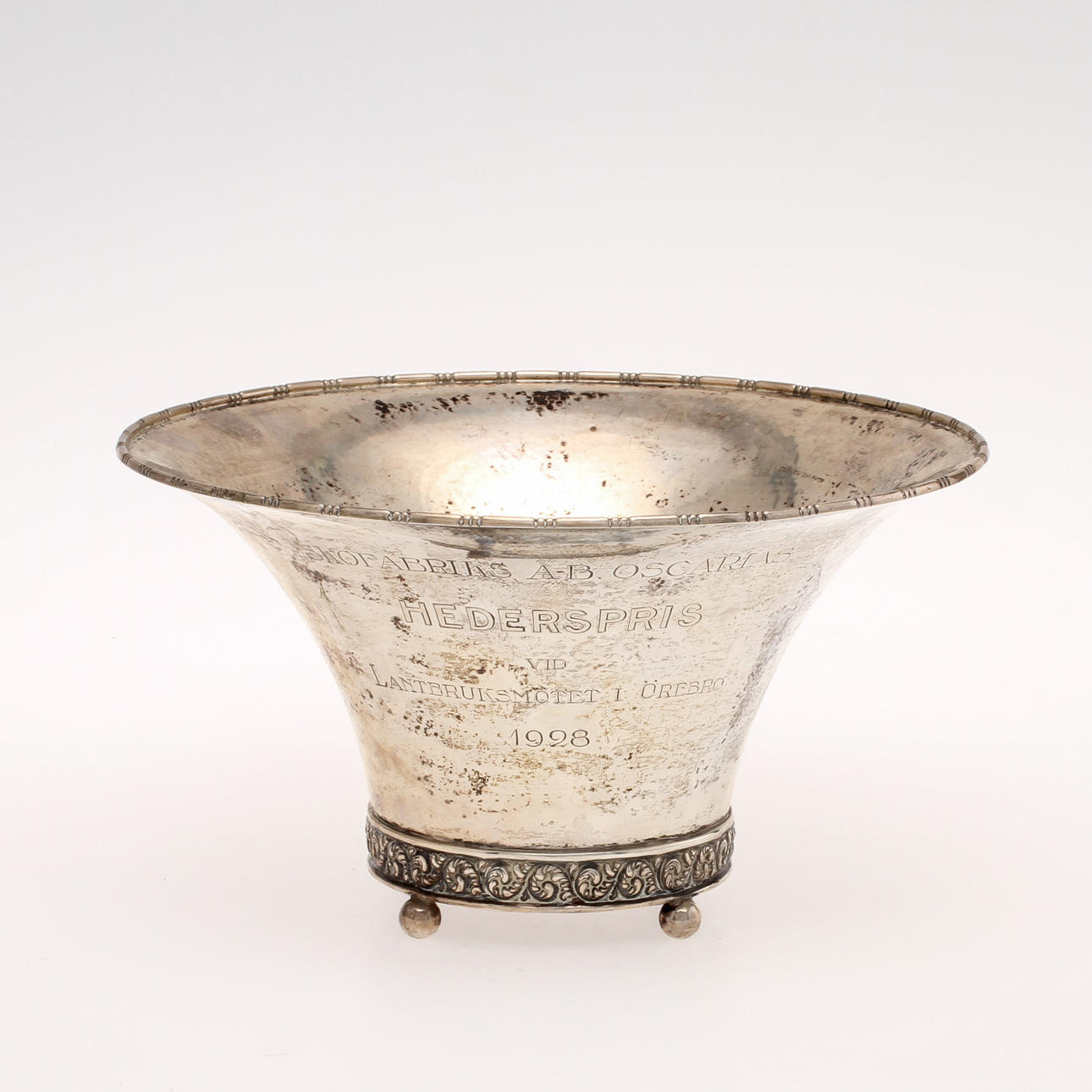 SKÅL, silver, CG Hallberg. Vikt 570 gram.