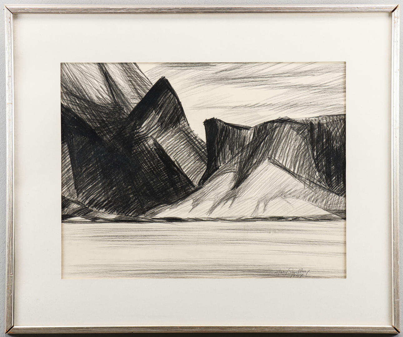 HARRY SANDBERG. Drawing, signed 1957.