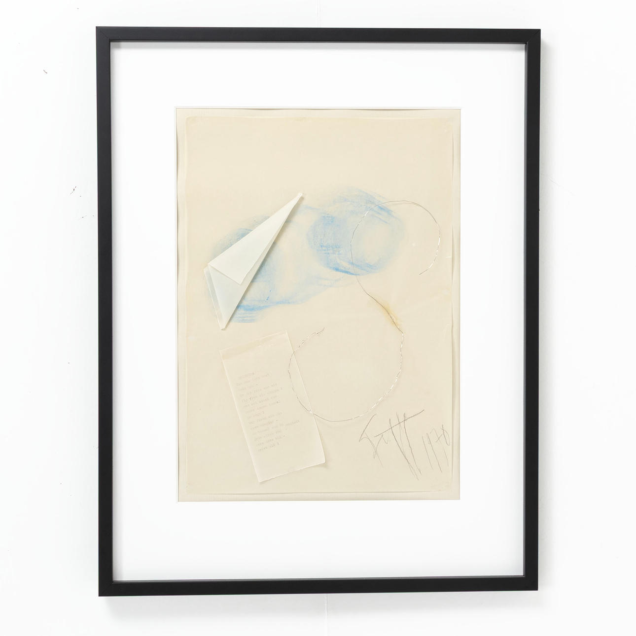 EDDIE FIGGE. Collage, “Emigrate”, signed & dated 1970.