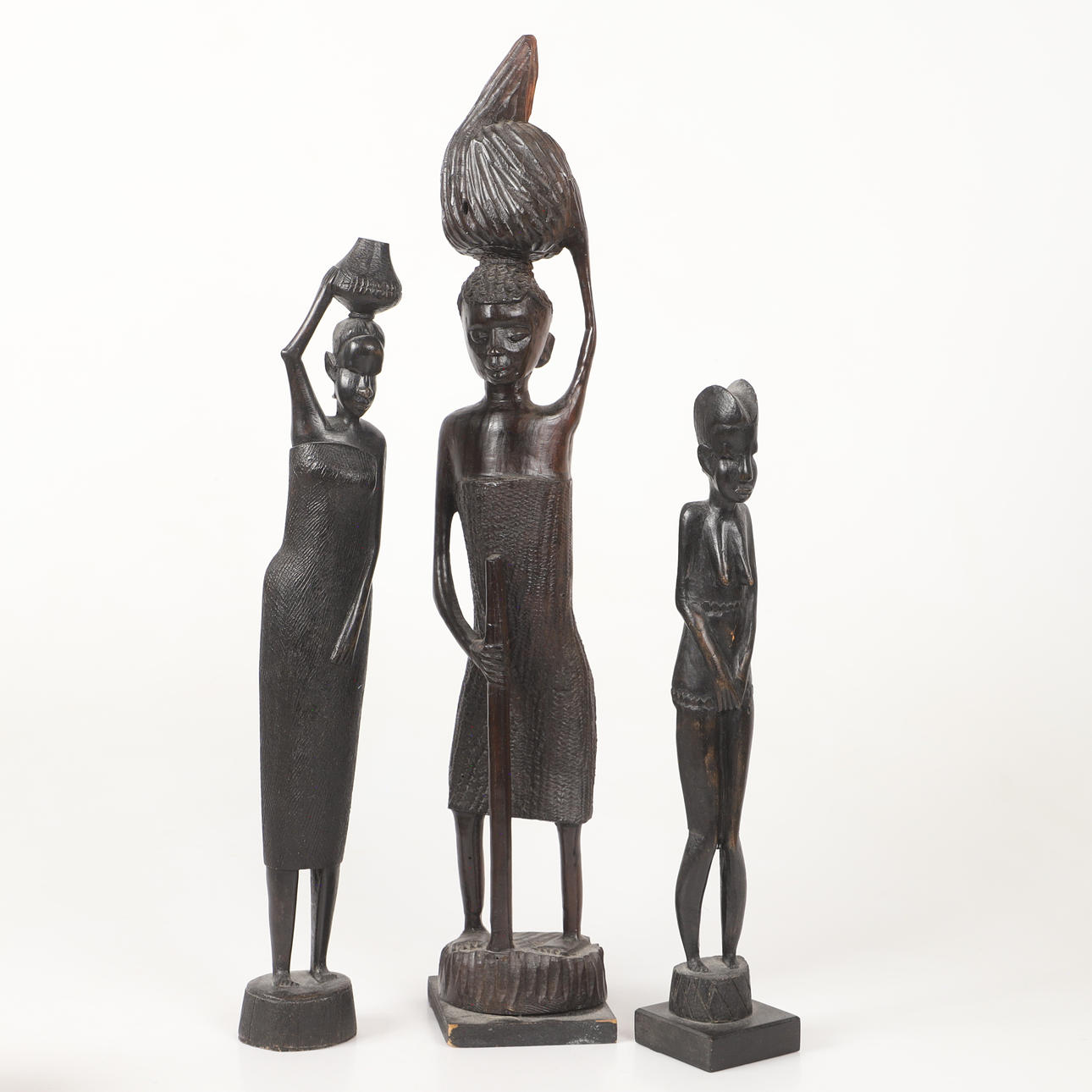 FIGURINER, 3 stycken, trä, Afrika.