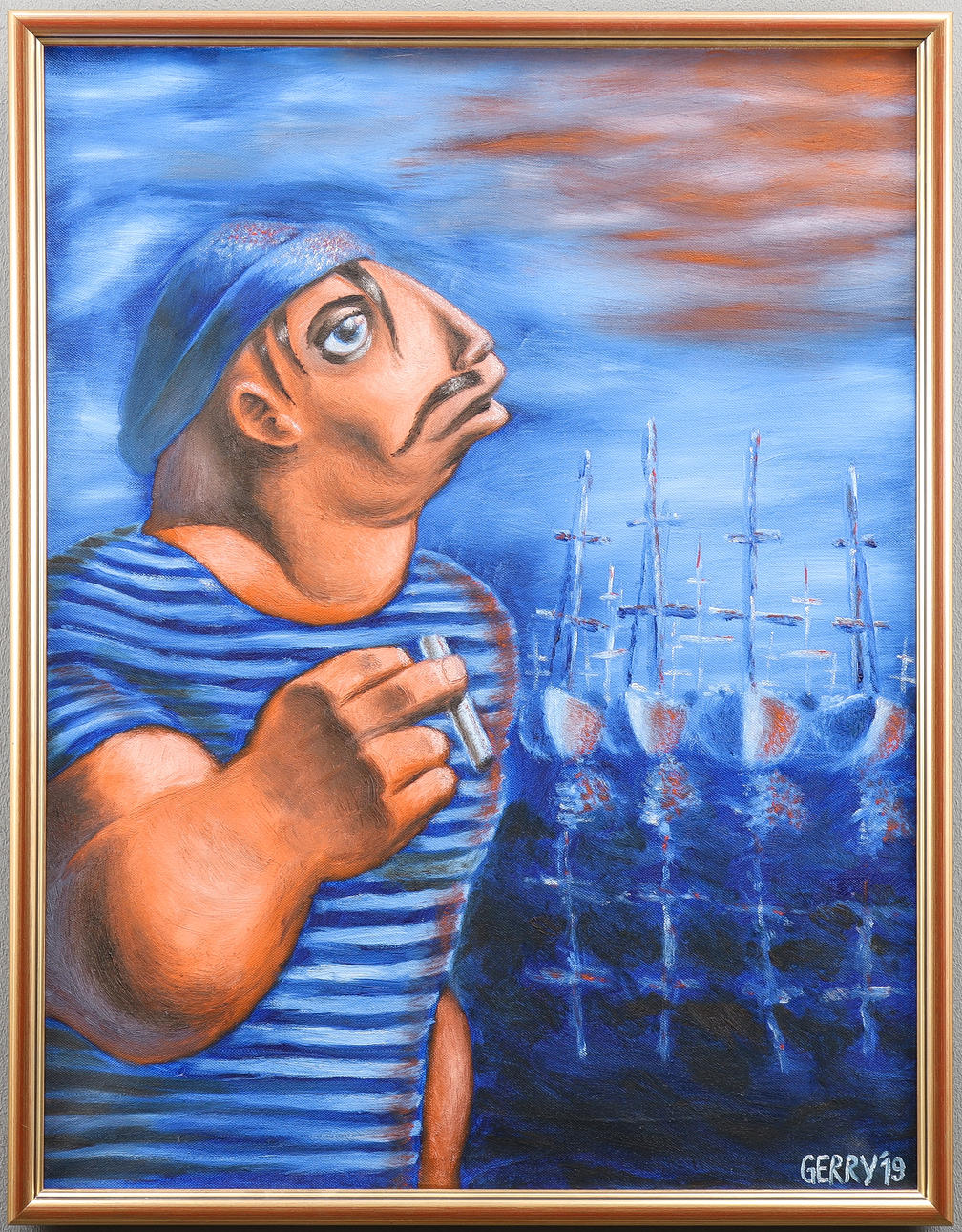 GERRY SCHUSTER. oil on canvas, signed 19.