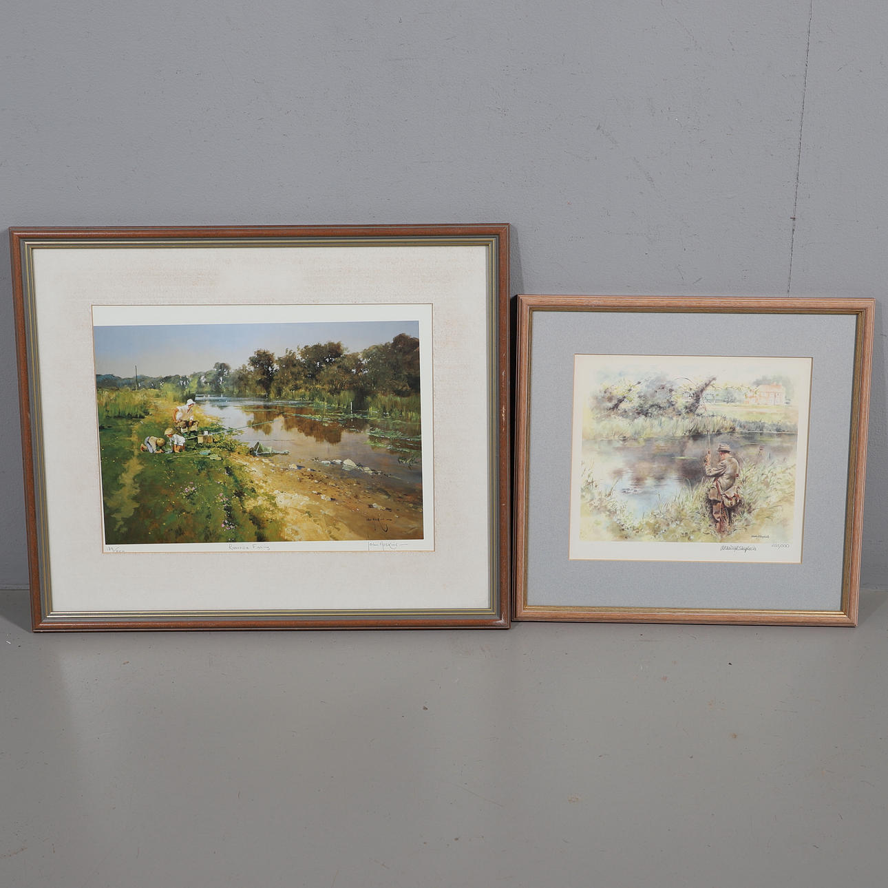 TWO SIGNED LIMITED EDITION FISHING PRINTS.