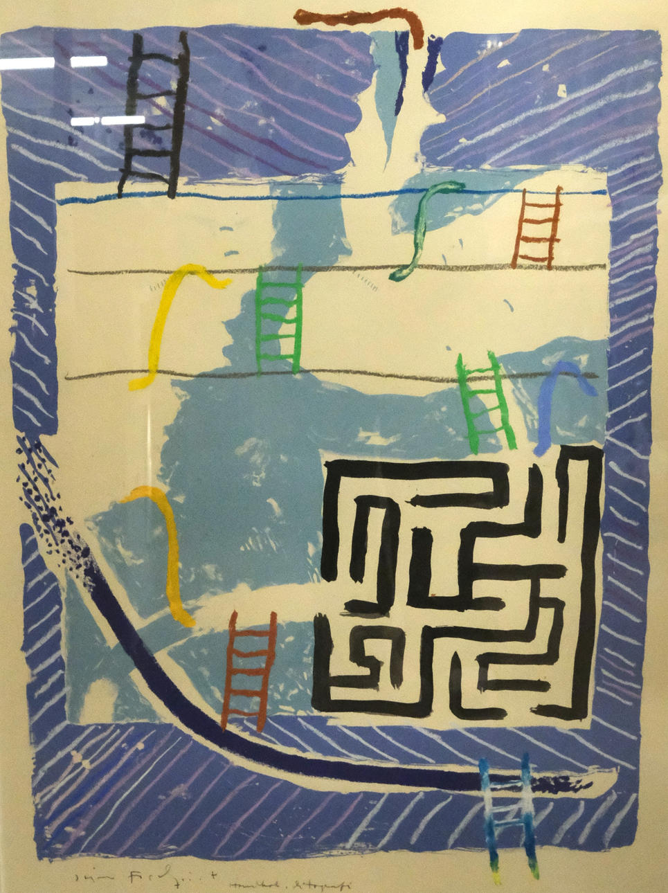 JÖRGEN FOGELQUIST. "SPELPLATS", COLOUR LITHOGRAPH.