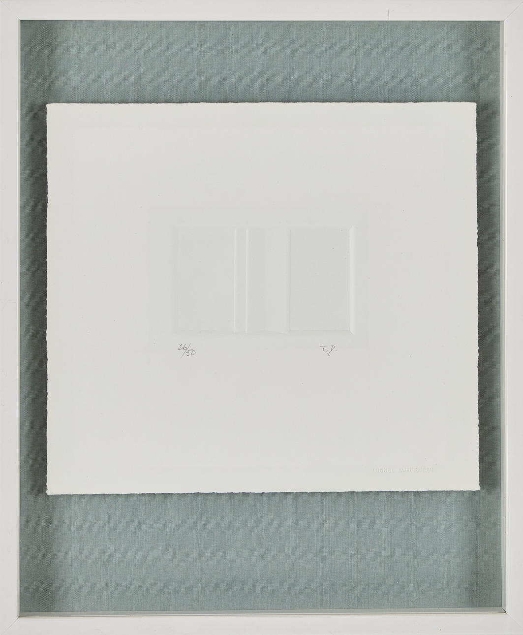 TORKEL DAHLSTEDT (1942). Composition, embossed paper, monogram signed TP, Torkel Dahlstedt in relief.