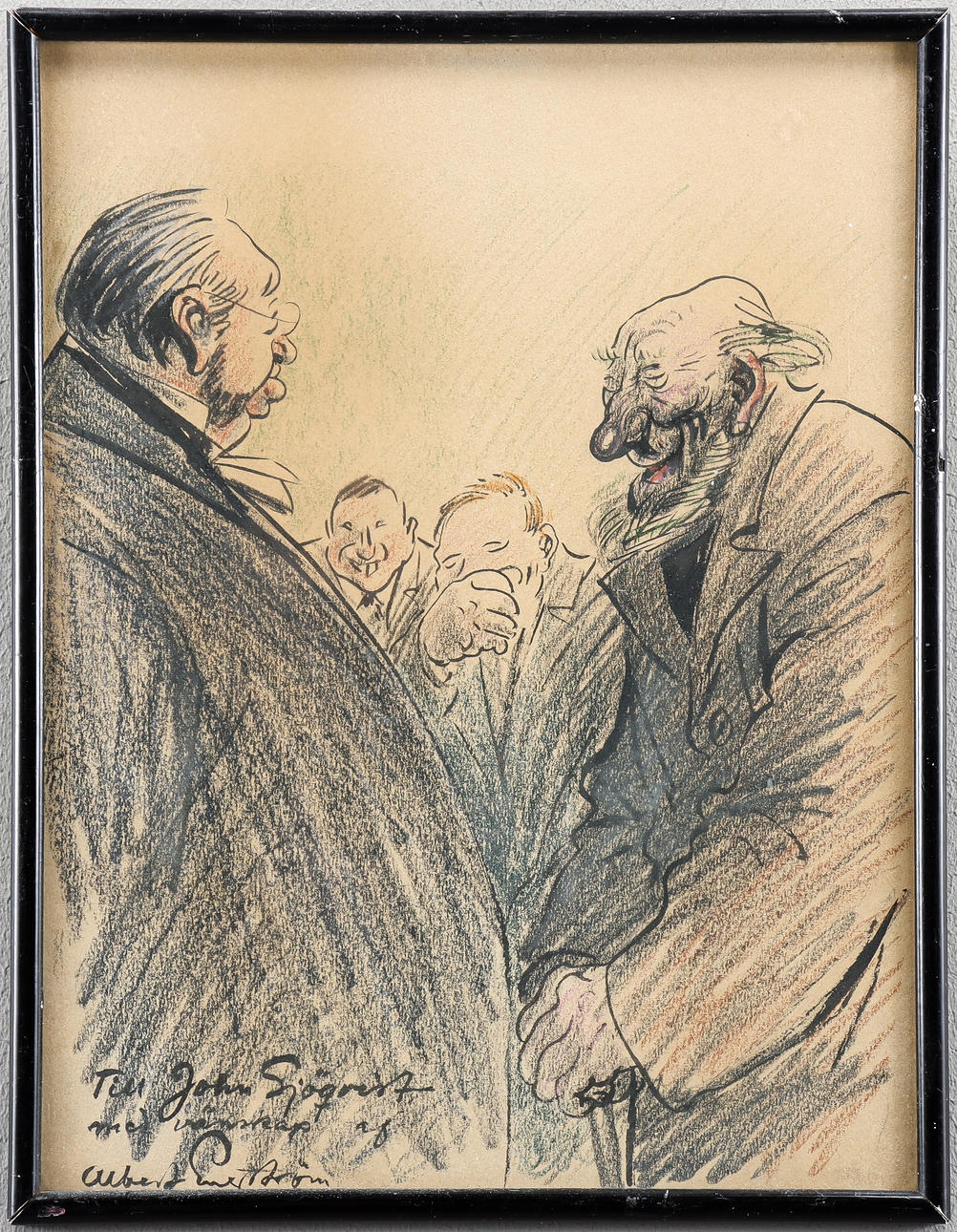 ALBERT ENGSTRÖM. Drawing, signed with dedication.