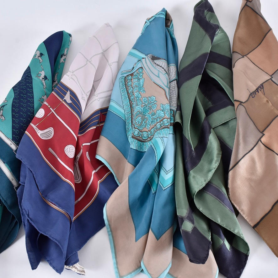SILK SCARVES, 5 pcs.