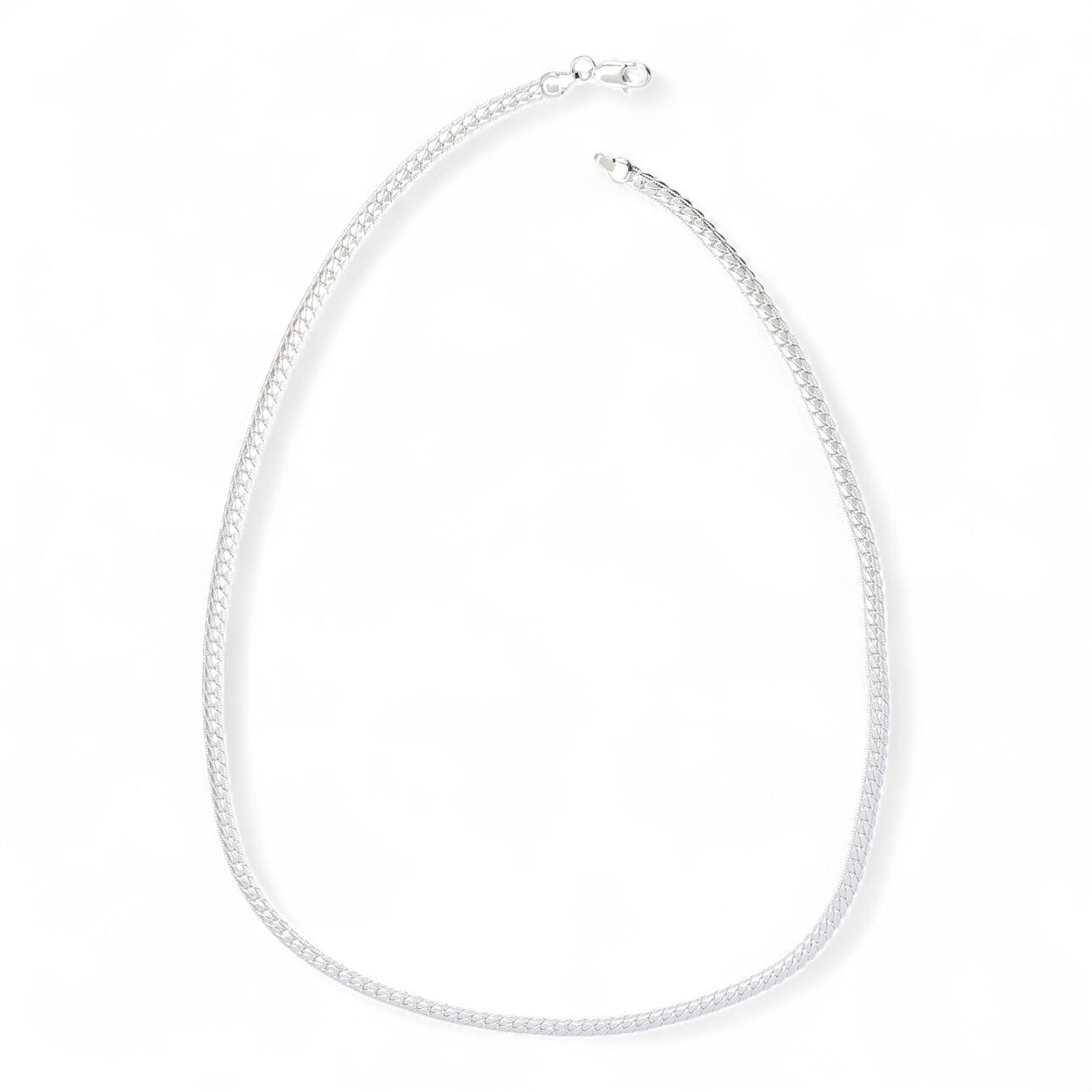 Silvery snake-style chain.