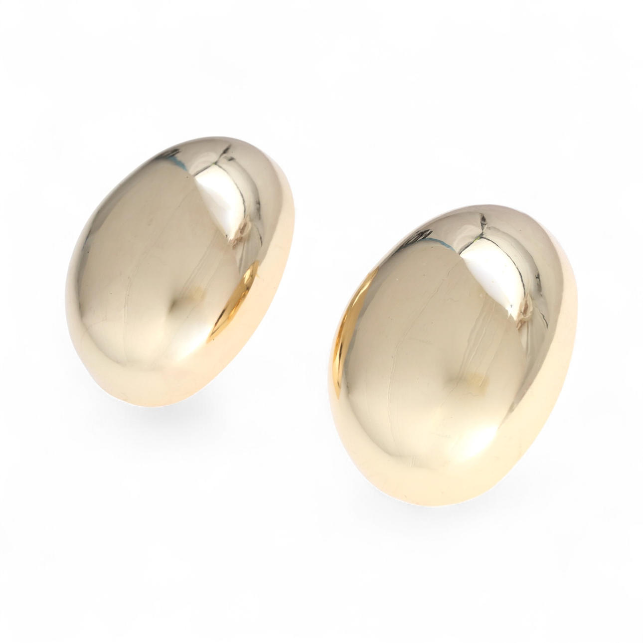 Gold button earrings.