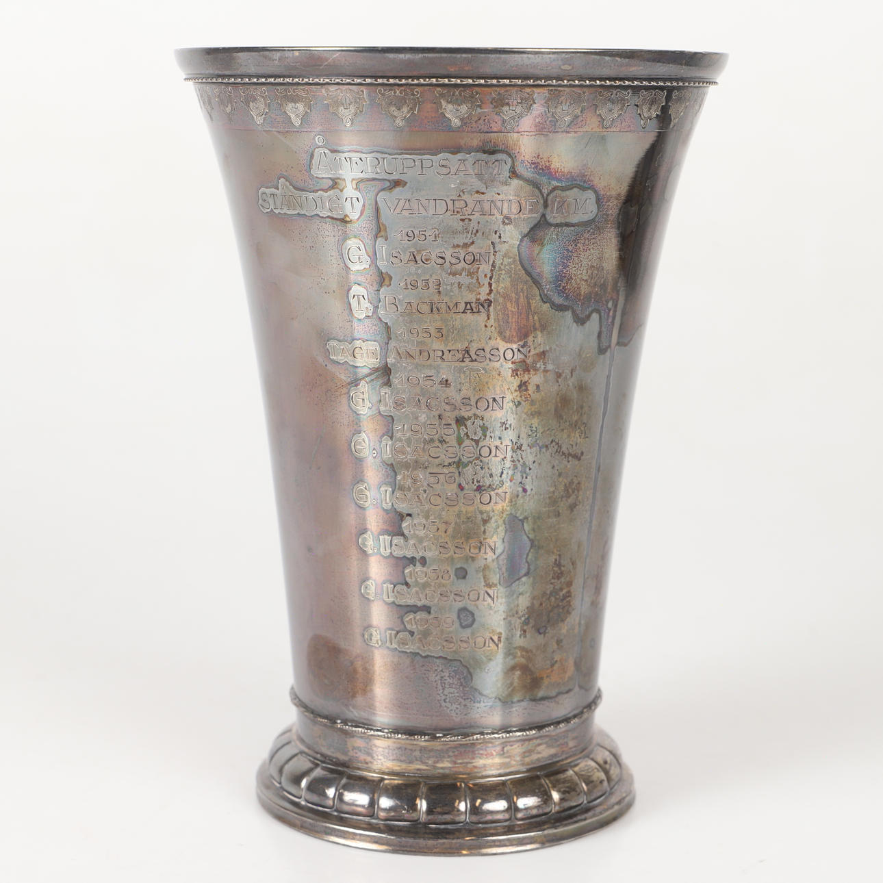 A silver trophy, GAB, Stockholm, 1947.