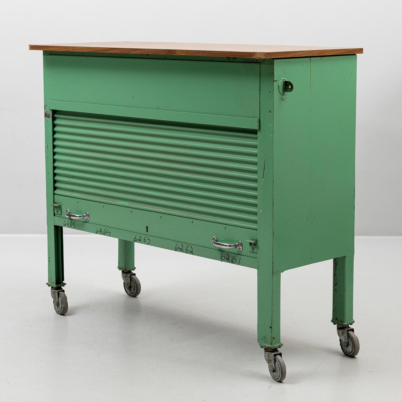 POSTSKÅP, grönlackerad metall, 1900-talets andra hälft.