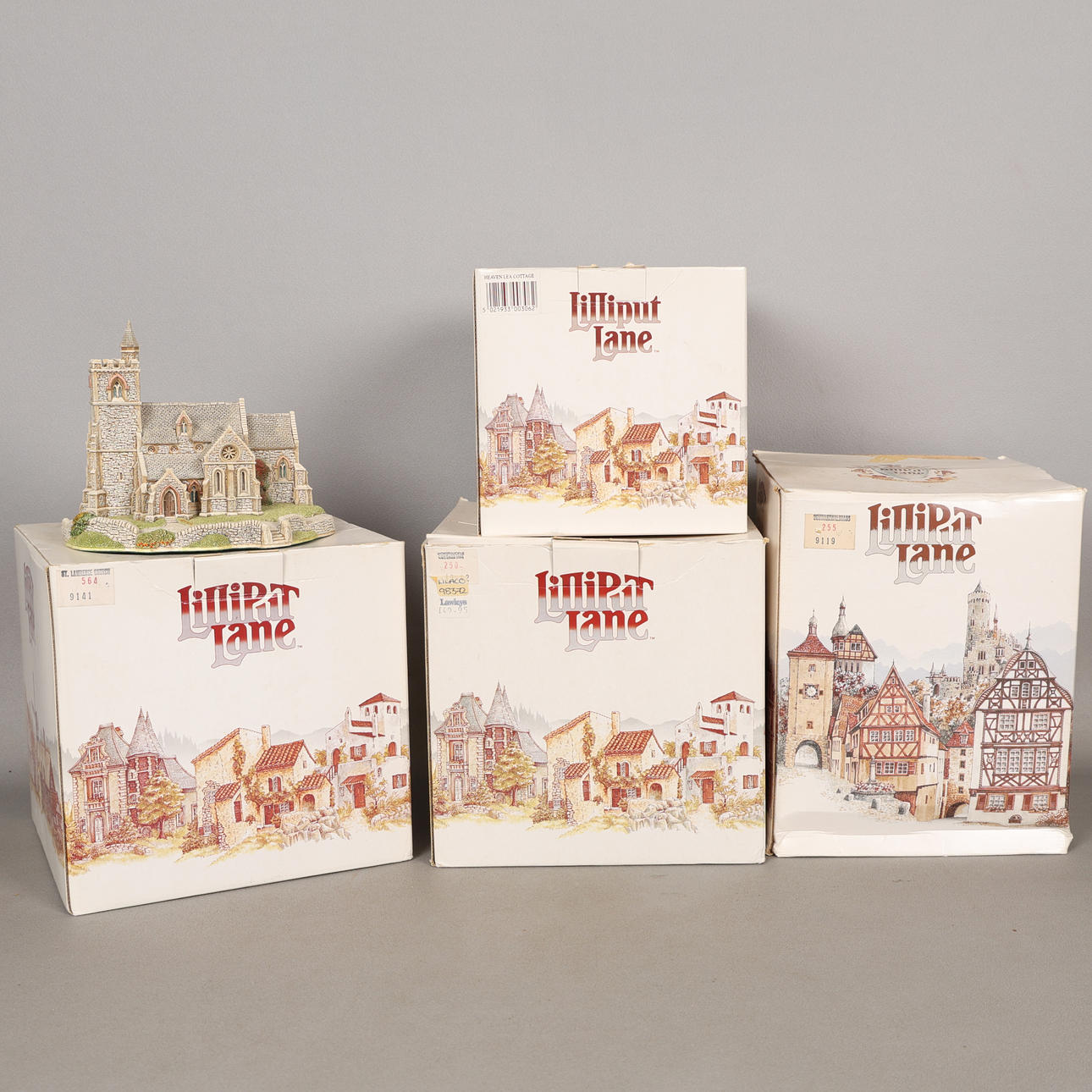 FOUR BOXED LILLIPUT LANE COTTAGES (4).