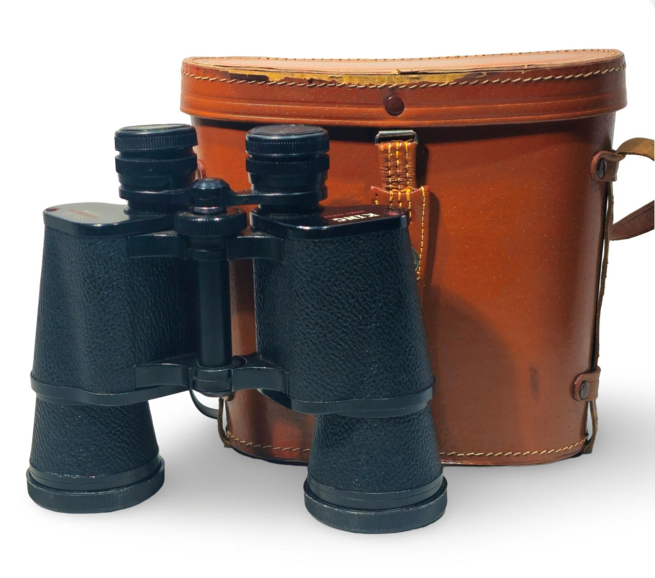 KING. Large binoculars, double coated, 10x50. With original case.