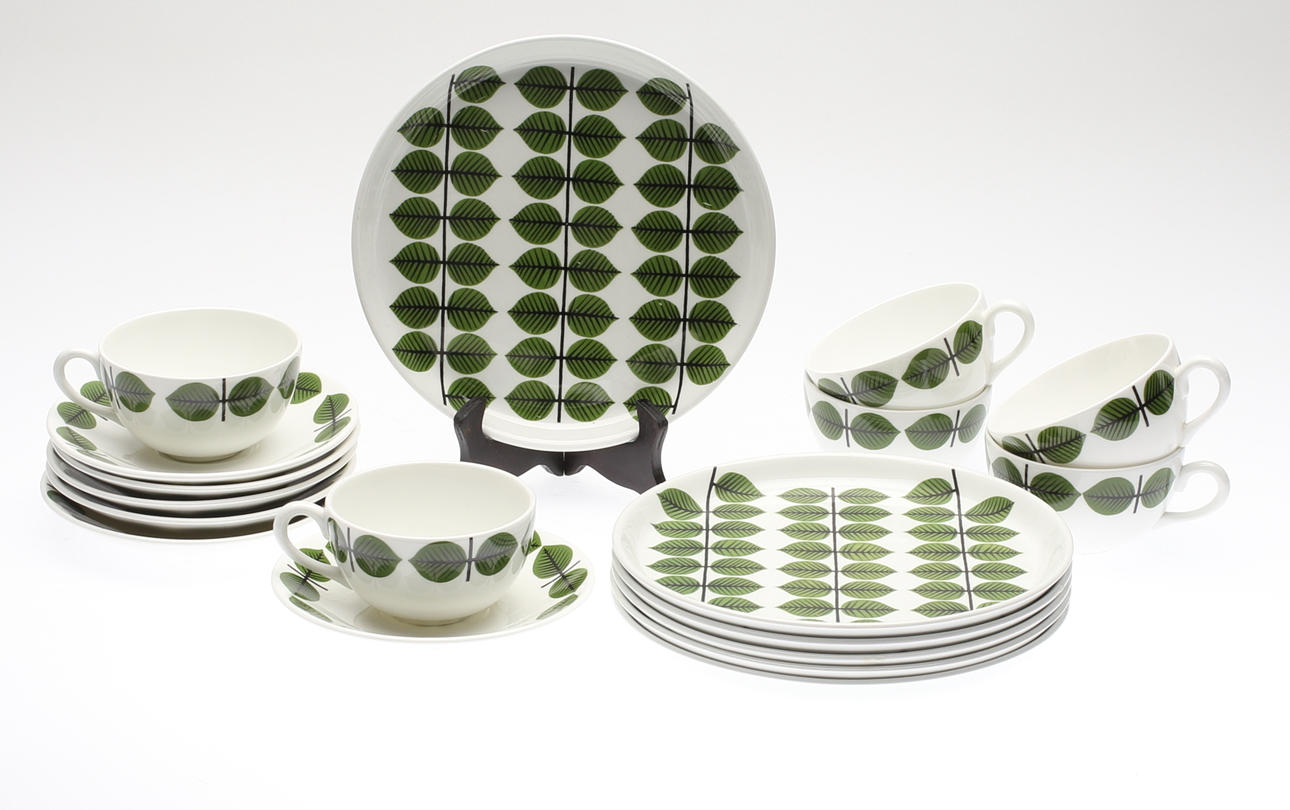 KAFFESERVIS med ASSIETTER, 12 delar, Berså, Stig Lindberg, Gustavsberg.