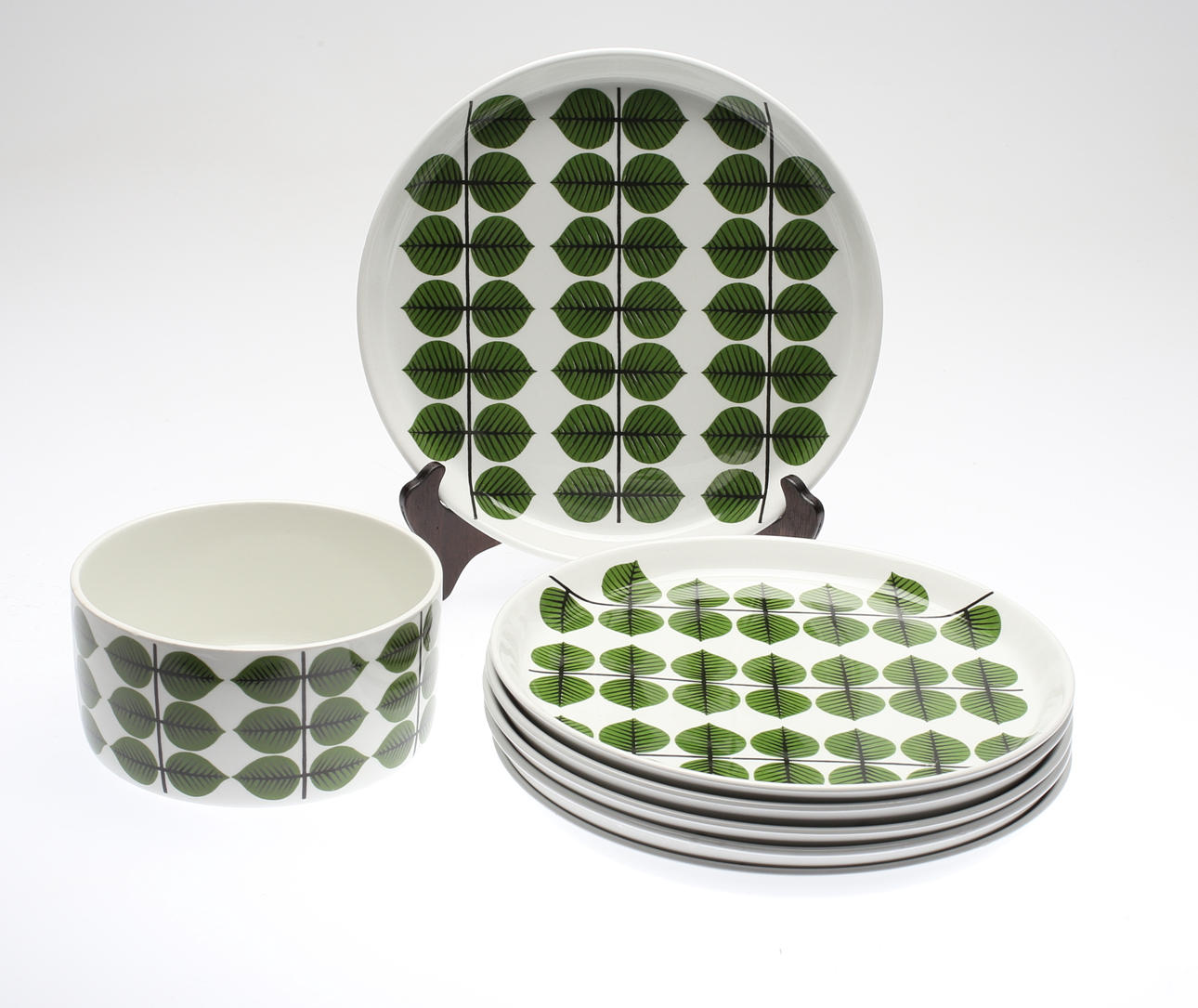 TALLRIKAR samt SKÅL, 6 + 1 delar, Berså, Stig Lindberg, Gustavsberg.