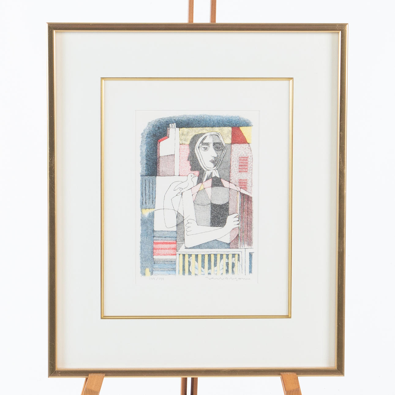 AXEL OLSON. Lithograph in colours, signed and numbered 109/199.