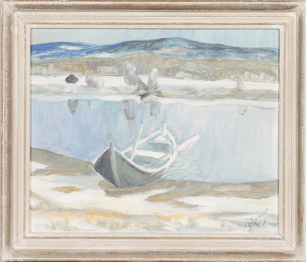 HJALMAR KRÖGER. OIL ON PANEL, signed.